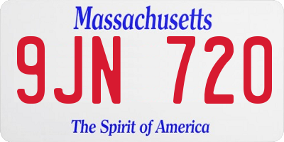 MA license plate 9JN720