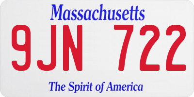 MA license plate 9JN722