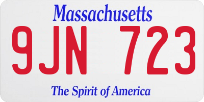 MA license plate 9JN723