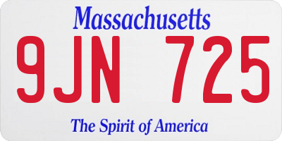 MA license plate 9JN725