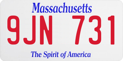 MA license plate 9JN731