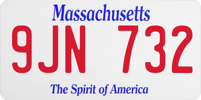 MA license plate 9JN732