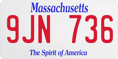 MA license plate 9JN736