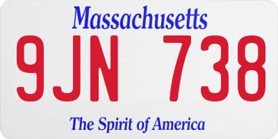 MA license plate 9JN738