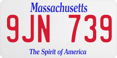MA license plate 9JN739