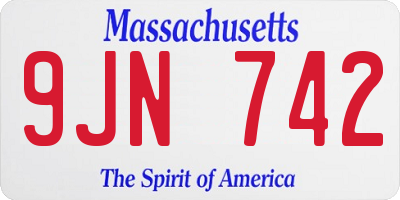 MA license plate 9JN742