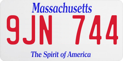 MA license plate 9JN744