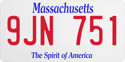 MA license plate 9JN751