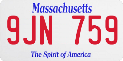 MA license plate 9JN759