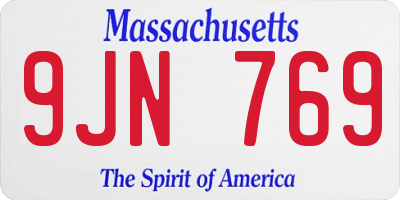 MA license plate 9JN769