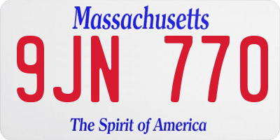 MA license plate 9JN770