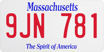 MA license plate 9JN781