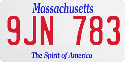 MA license plate 9JN783