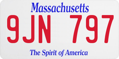 MA license plate 9JN797