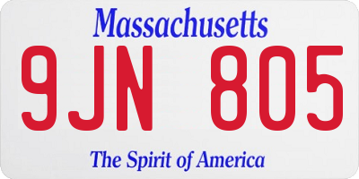 MA license plate 9JN805