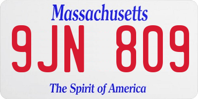 MA license plate 9JN809