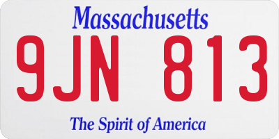 MA license plate 9JN813