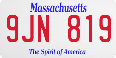 MA license plate 9JN819