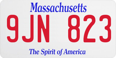 MA license plate 9JN823
