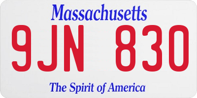 MA license plate 9JN830