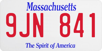 MA license plate 9JN841