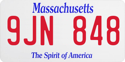 MA license plate 9JN848
