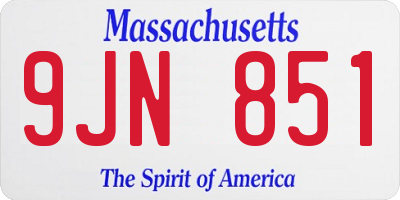 MA license plate 9JN851