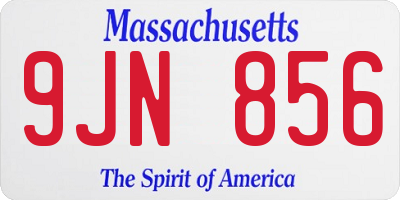 MA license plate 9JN856