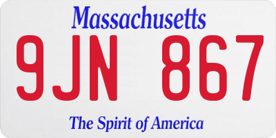 MA license plate 9JN867