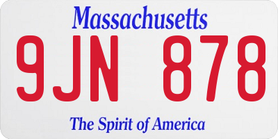 MA license plate 9JN878