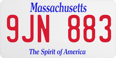 MA license plate 9JN883