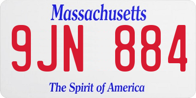 MA license plate 9JN884