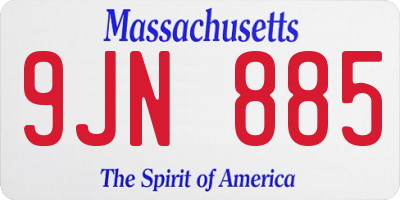 MA license plate 9JN885