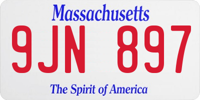 MA license plate 9JN897
