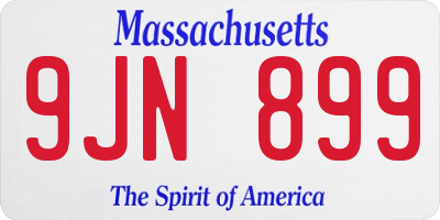 MA license plate 9JN899