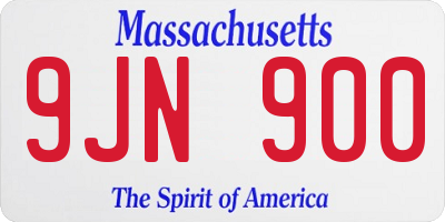 MA license plate 9JN900