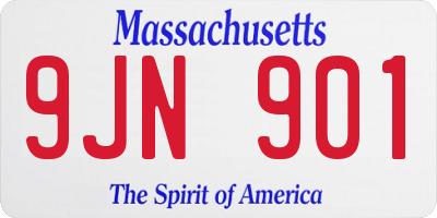 MA license plate 9JN901