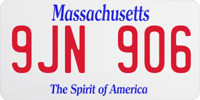 MA license plate 9JN906