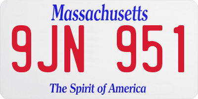 MA license plate 9JN951