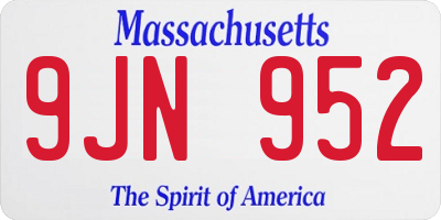 MA license plate 9JN952