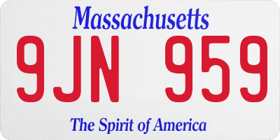 MA license plate 9JN959