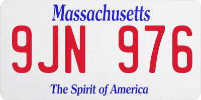 MA license plate 9JN976