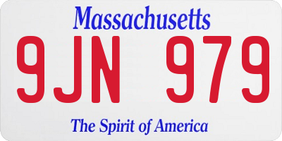 MA license plate 9JN979