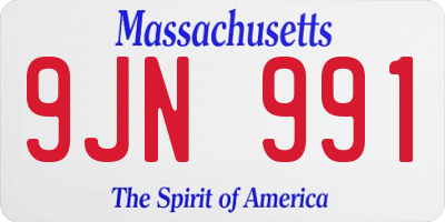 MA license plate 9JN991