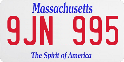MA license plate 9JN995