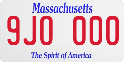 MA license plate 9JO000