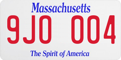 MA license plate 9JO004