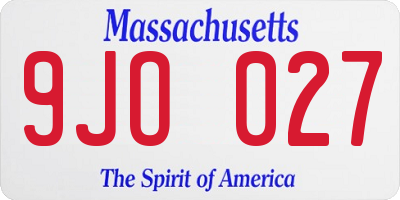 MA license plate 9JO027