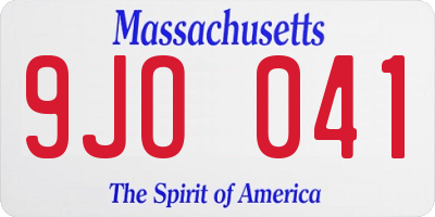 MA license plate 9JO041