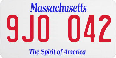 MA license plate 9JO042